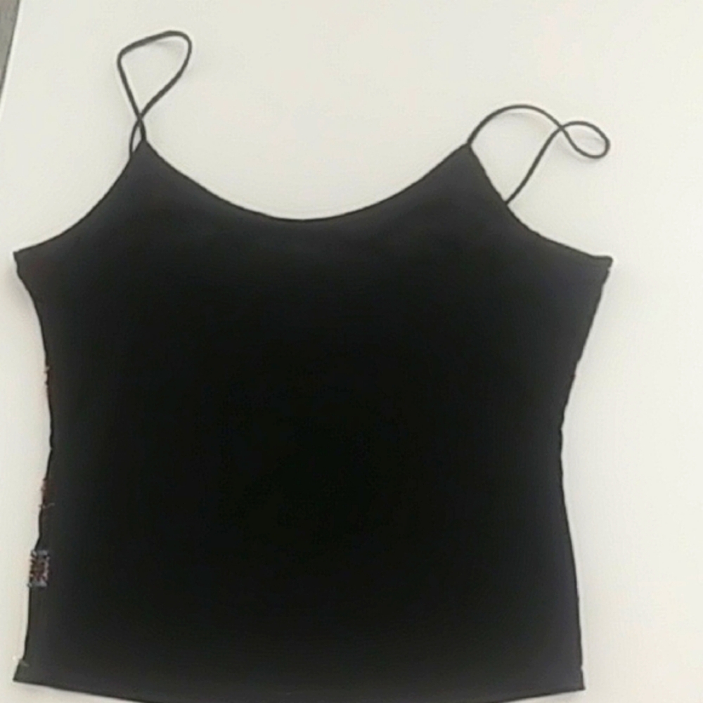 Cache Black Embroidered Spaghetti Strap Top - Picture 4 of 11